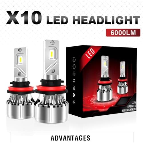 Car LED Headlight H4 H7 H11 9005 9006 9012 H1 H3 with G-CR Chips 32W 6000LM Fit 9V To 32V For Car Light 6000K