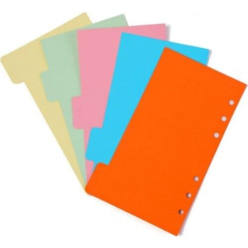 5Pcs/Set 6 Holes A5/A6 Notebooks Tabbed Paper Scrapbook Index Tabs Planner Divider Pages