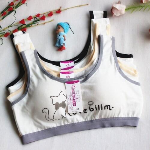 Kids Sports Bras Young Grls Training Bras for Teens 8-16Y Teenage Underwear Small Vest Puberty Clothing Cute Children Brassiere