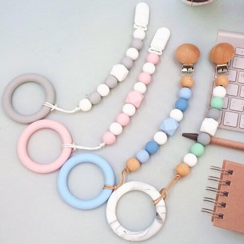 Chenkai 10PCS BPA Free Silicone Ice Cream Teether Pendant Nursing DIY Baby Shower Pacifier Dummy Teether Sensory Toy Accessories