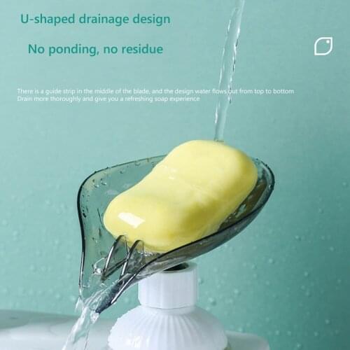 Lotus Leaf Shape Soap Holder Bathroom Accessories Suction Box Case Sponge Storage Bathroom Supplies Tray Gadgets Grey/Blue/Pink