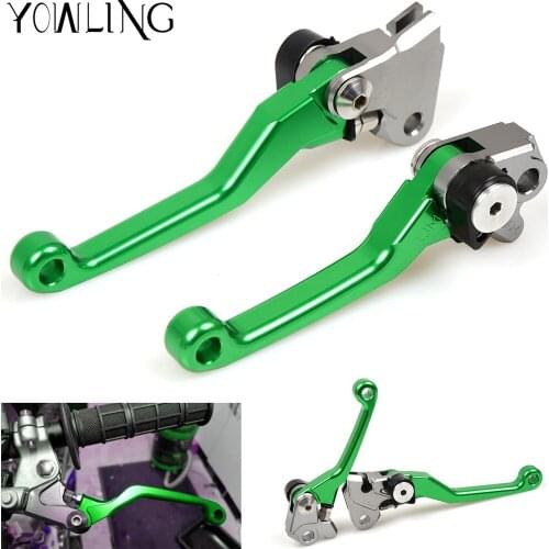 For Kawasaki KX250F KX450F 2013 - 2018 CNC Pivot Brake Clutch Levers Green Dirtbike Handbrake KLX250,D-TRACKER KLX450R KX85 KX80
