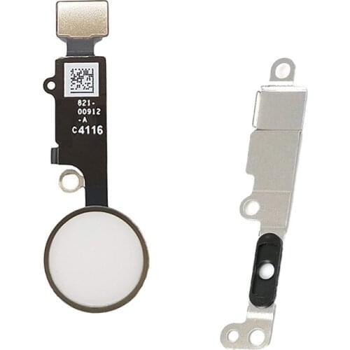 HOUSTMUST 2pcs /lot Home Button with Flex Cable for iPhone 7 / 7plus Home button Flex+metal bracket Assembly