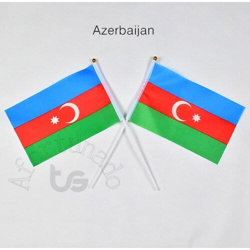 Azerbaijan 14*21cm 10pieces flag banner Hand waving Flag National Flag for meet,Parade,party.Hanging,decoration