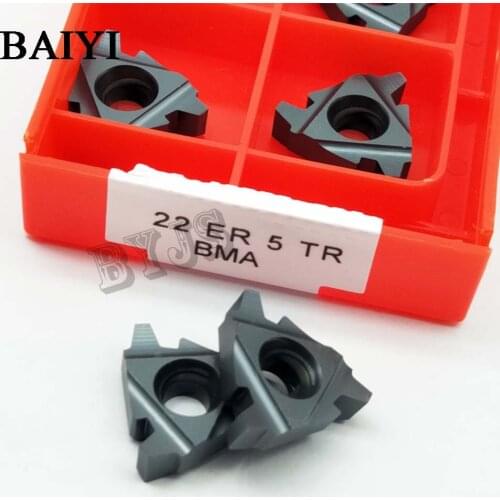 10pcs carbide threading insert 22ER 5TR BMA lathe thread tool Internal Processing stainless steel and steel 22 ER 5TR