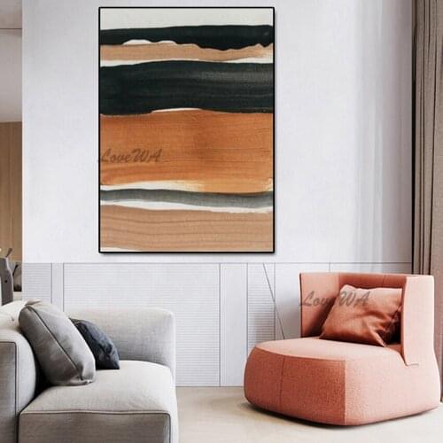 New Arrival Strip Color Mosaic Abstract Oil Painting For Living Room Modern Home Decoration Wall Art Painting Unframed Painting