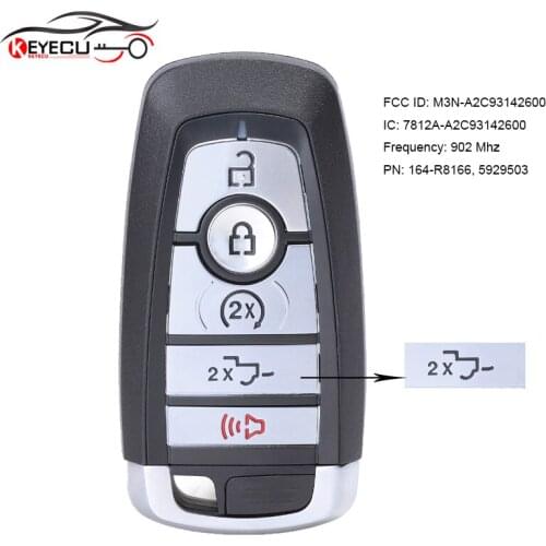 KEYECU Smart Remote Key 5B 902MHz fob Transmitter for Ford Mustang Cobra Edge Fusion Explorer 2017-2020 M3N-A2C93142600 164-8149
