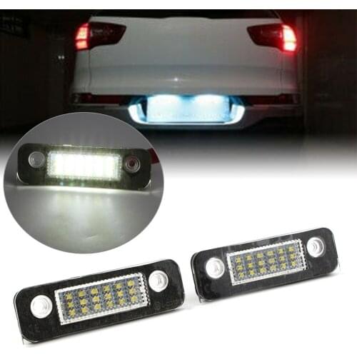 2Pcs 18PCS LED Rear License Number Plate Light Bulb Car Tail Lamp Bulbs For Ford 2001-up Fiesta Fusion & 1996-2000 Modeo MK2