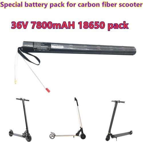 100% 36V 7.8AH 18650 Lithium Battery Pack Carbon Fiber Scooter Special-purpose Battery,Carbon Fiber Vertical Tubular Battery