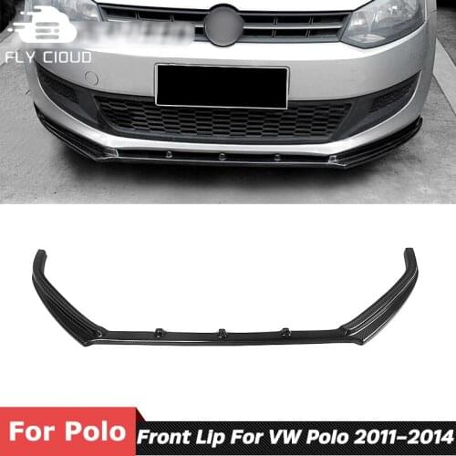 Carbon Fiber Material Front Bumper Shovel Lip Chin For VW Polo Standard And GTI Car Body Kit 2011-2014