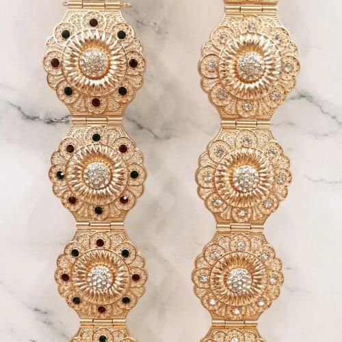 Moroccan woman wedding dress waist chain hollow metal chain adjustable length