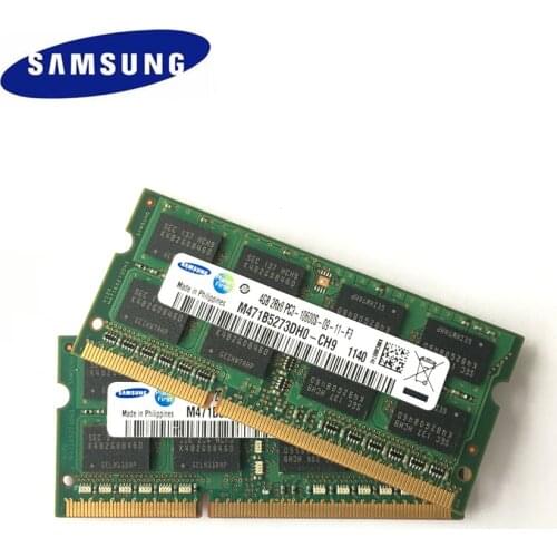 SAMSUNG DDR3 8GB (2pcsX4GB) 2Rx8 PC3-10600S DDR3 1333Mhz 4GB Laptop Memory 4G PC3 10600S 1333 MHZ Notebook Module SODIMM RAM