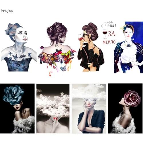 Prajna New Aesthetic Girl Patches Iron On Transfer Patches For Clothing Print-On Shirt Iron On Patches Washable Thermal Sticker