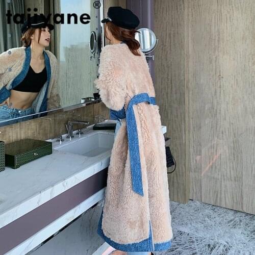 Natural Sheep Shearing Jacket Female Double Faced Fur Coat Women Winter Autumn Clothes 2021 Vintage Long Real Wool Jackets 19103