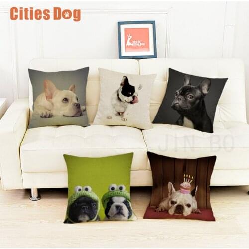 French Bulldog dog cushion sofa cover pillows decorative 2018 new Year Valentines Day gift dogs pillowcases almofada cojines
