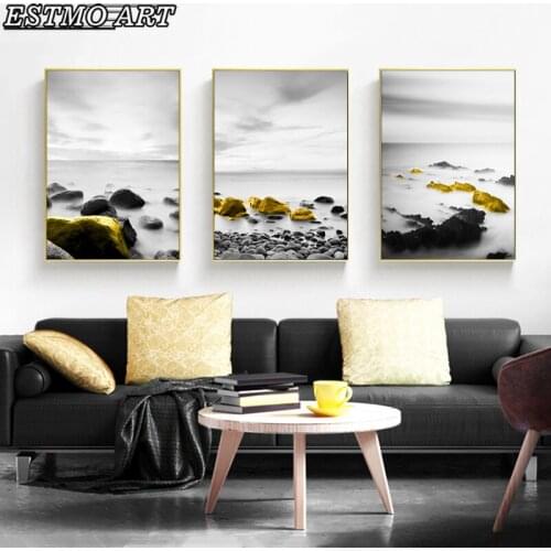 Nordic Poster Golden Boat Canvas Art Print Coastal Wall Painting Decoration Pictures for home decor girl bedroom decoration