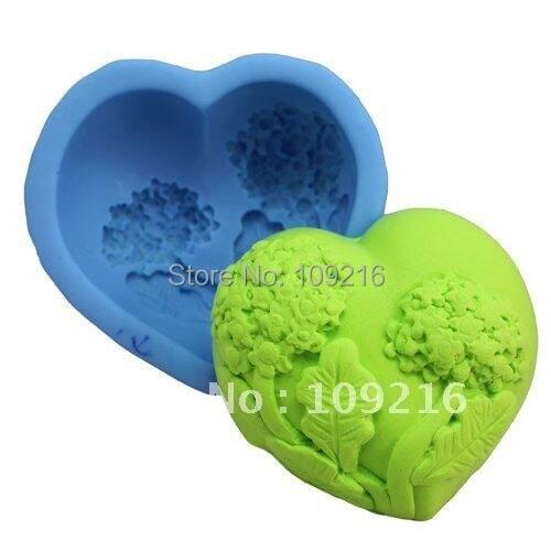 Wholesale!!!1pcs Heart-shaped Floral Leaf (R0830) Silicone Handmade Soap Mold Crafts DIY Mold