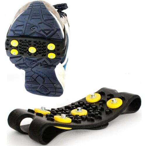A pair 5 teeth crampons Hiking antiskid shoe covers all yards