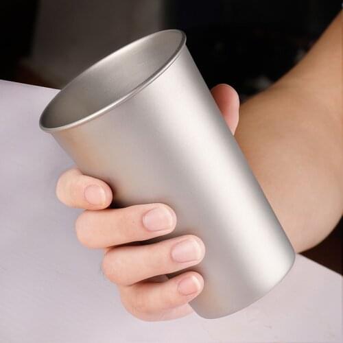 Pure Titanium Beer Steins Outdoor Travel Portable Household Cup Juice Cup Tea Single-Layer Cup 500Ml Ta8723