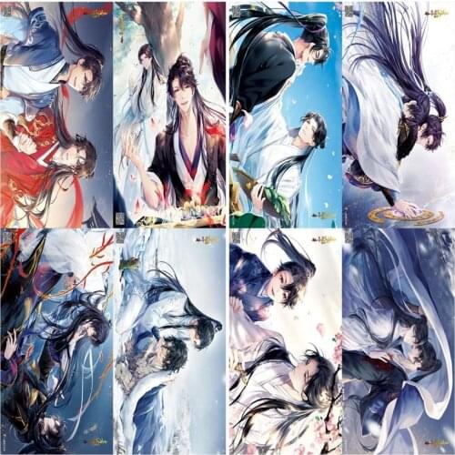 Anime Erha and his master white cat Poster Home Room Wall Kraft Paper Decorative Painting 42x29cm A Set of Eight