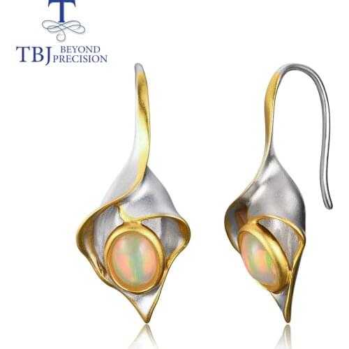 Top quality opal earrings natural gemstone fine jewelry 925 sterling silver unique design for girls fine jewelry tbj promotion