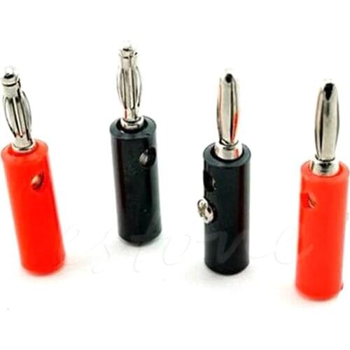 10 x 4mm Audio Speaker Banana Plug Jack Connector for Screwing Speaker cable New
