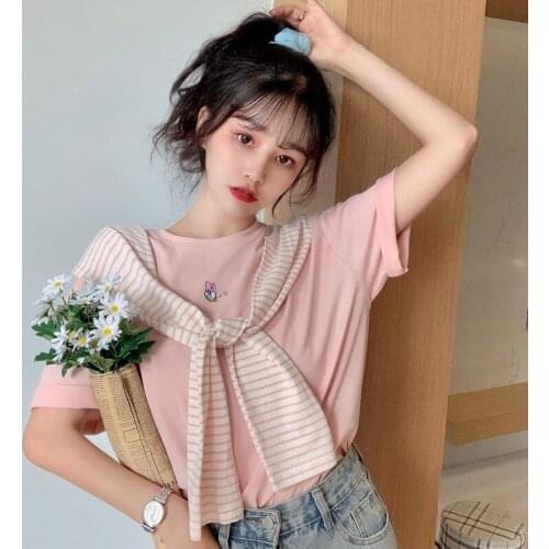 Женские полосатые футболки SKNG China At AliExpress