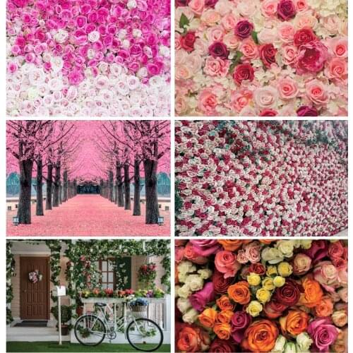 Valentines Day Rose Flower Photography Background Birthday Party Wedding Child Portrait Photo Backdrop Studio 210314RAI-03