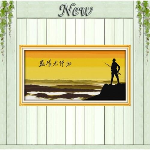 The towering Taihang Mountain counted print on canvas DMC 14CT 11CT DIY Cross Stitch chinese Embroidery diy Needlework kits Sets