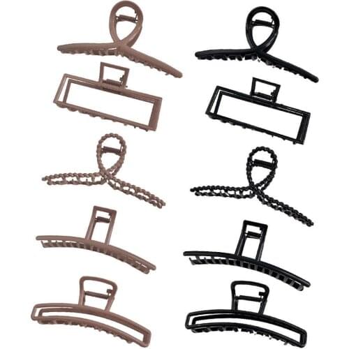 Black Milk Tea Color Mental Alloy Hair Clip Hairpins Cross Hair Crab Claws Women Girls Ponytail Holder Make UP Washing Tool