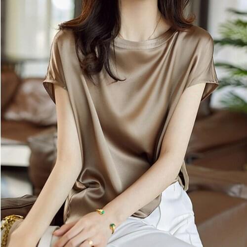 Blusas De Satin Mujer 2021 Blouses Casual Shirts Dropshipping Solid Free Shipping Items Clothes for Women Tops Plus Size 0918