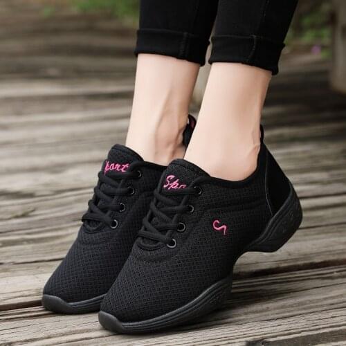 2021 Sneakers Dance Shoes For Women Flying Woven Mesh Comfortable Modern Jazz Dancing Shoes Girls Ladies Outdoor Sports Shoes