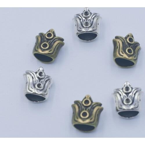10pcs Antique bronze Color rose Flower Bead End Caps For Jewelry Making Findings Needlework Diy Accessories