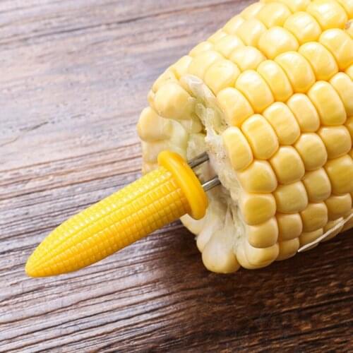 10 Pcs Stainless Steel BBQ Corn Holders Corn on The Cob Skewers Fruit Forks Outdoor Barbecue Fruit fork kitchen Tool
