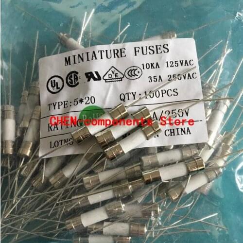 10PCS Ceramic fuse with pins 5*20mm 30A 250V