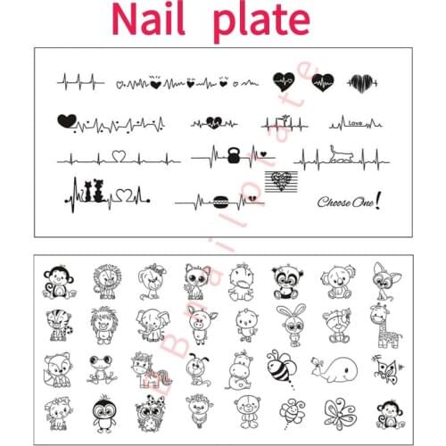 15pcs Luxury logo nail plates Nail Stamping Template Negative Space Puzzle Stamp Nail Manicure Nail Stamping Plate