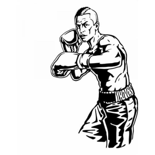 18x11cm Boxing Handsome Man Car Sticker windshield Sport Lover Black/silver Waterproof Mural Decal CL410