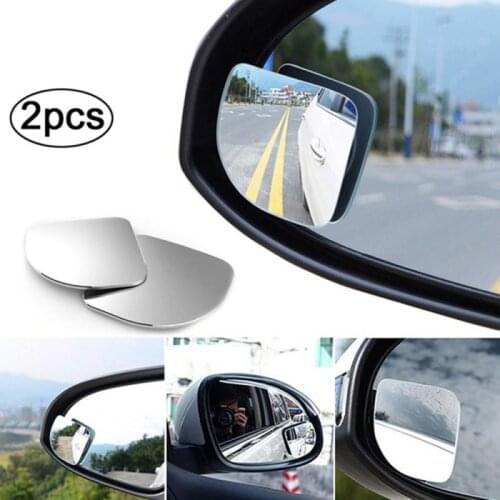 2PCS Car Mirror Convex Mirror Blind Spot Auto Rearview Mirror 360° Wide Angle Vehicle Parking Rimless Mirrors Car Accessories