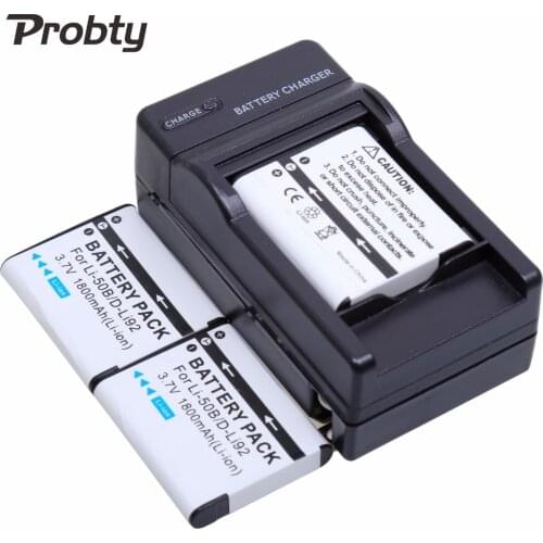 3 x Probty Camera Battery LI-50B LI50B LI 50B + Charger For Olympus Pentax D-LI92 1010 1020 1030SW SP800UZ SZ10 SZ11 u6010 u6020