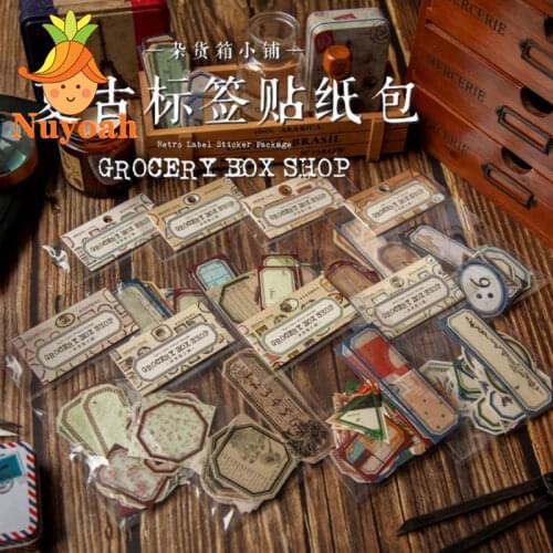 40Pcs Vintage Stickers for Journaling School Stationary Note Aesthetic Sticker Memo Pad Label Scrapbooking Diary Decor&Mark