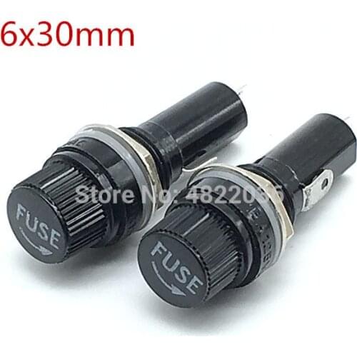 5pcs 6*30mm glass fuse holders 6x30 insurance tube socket fuse holder for insurance Panel Mount Fuse Holder