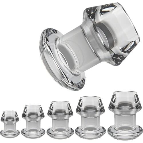 Oral Sex Trainer Transparent Anal Dilator Vaginal Dilation Hollow Speculum Butt Visualization Enema Huge Sex Toy SM Fun Product