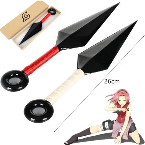 Anime Hokage Ninja 26cm Plastic Kunai Gift Box Cosplay Props Toy Akatsuki Kakashi Sasuke Obito Halloween Weapon Model Wholesale