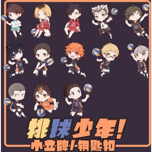 Keychain Japan Anime Haikyuu!! Hinata Shoyo Kageyama Tobio Tsukishima Kei Cosplay Acrylic Stand Figure Charm Keyring Pendant Toy
