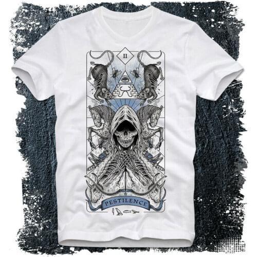 Four Horsemen Apocalypse. Pestilence Demonic Satanic Satanism Demo T-Shirt. Summer Cotton O-Neck Short Sleeve Mens T Shirt New