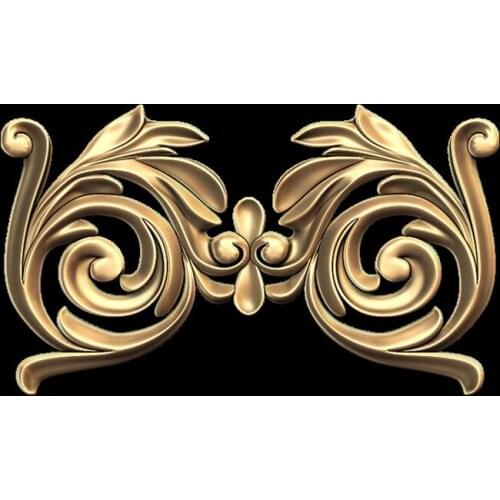 Floral applique 3d model relief for cnc or 3D printers in STL file carving pattern 3D furniture decoration Decor