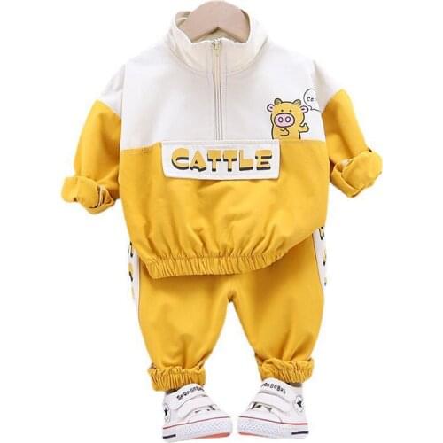 Childrens clothing spring and autumn new long-sleeved Korean handsome boy cute girl two-piece fashion sports suit