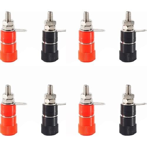 For Terminal Blocks JS-910B 4mm Amplifier Terminal Connector Binding Post Banana Plug Jack Mount Black Red