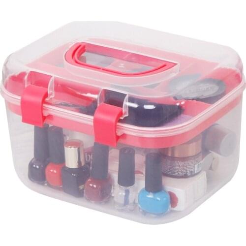 2-layer transparent plastic storage box jewelry cosmetic storage box multi-function display cabinet jewelry storage box