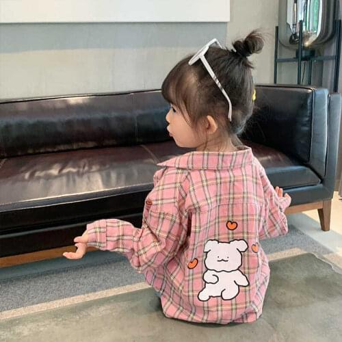 Cotton childrens casual Plaid ShirtS baby Girls long sleeve tops new baby kids girls cute autumn spring shirts clothing P4 123